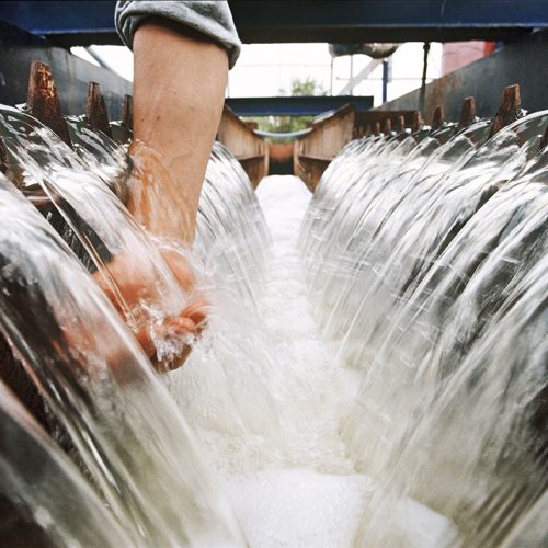 FRANCE - CIRCA 1900: Purification center in Colombes, France - Purification center of O.T.V. waters, "Actiflo" system. (Photo by Michel BARET/Gamma-Rapho via Getty Images)